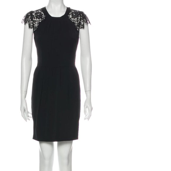 DOLCE & GABBANA Black Silk Lace Mini Dress - Picture 1 of 7